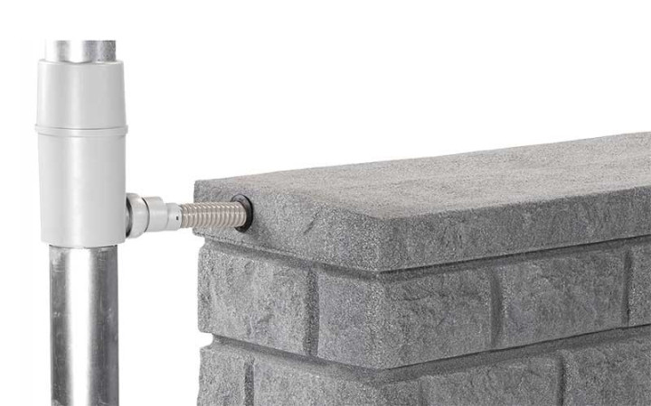 COLLECTEUR INNOVANT ET FILTRANT MELO POUR CUVE A EAU PLASTIQUE RECYCLE JARDIN ET TERRASSE