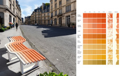 Assise horizontale FUJY modulaire, banquette d'extérieur béton design