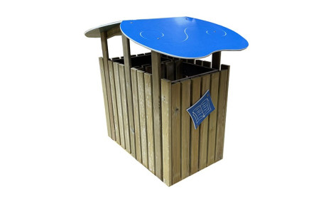 CORBEILLE TRI SÉLECTIF AVEC TOIT
CORBEILLE BOIS ET HDPE POUR ESPACE EXTÉRIEUR