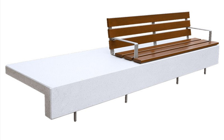 BANC BETON ET BOIS ANNABA PLUS LONGUEUR 3000 MM