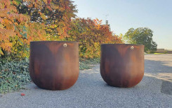 JARDINIERE LUNE EFFET CORTEN