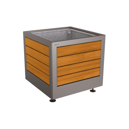 Bac à palmier grande capacité ISAAC acier et bois avec anneaux