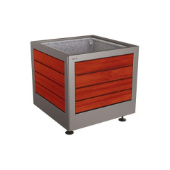 Bac à palmier grande capacité ISAAC acier et bois avec anneaux