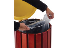 CORBEILLE DESIGN NATUREL MISO POUR ESPACE EXTÉRIEUR
POUBELLE ACIER ET BOIS AVEC COUVERCLE
RECYCLAGE ET TRI SÉLECTIF