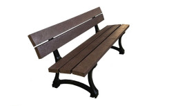 Banc plastique recyclé en pieds fonte banc extérieur écologique