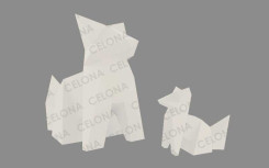 STATUE ORIGAMI RENARD ART CONTEMPORAIN STATUE ELEGANTE CASINO HOTEL RESTAURANT