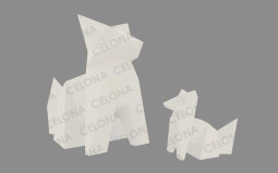 STATUE ORIGAMI RENARD ART CONTEMPORAIN STATUE ELEGANTE CASINO HOTEL RESTAURANT