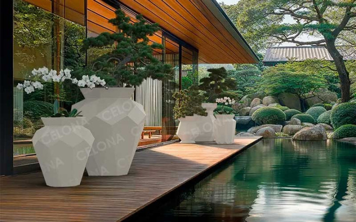 POT DE FLEUR DESIGN ORIGAMI HANAMI
JARDINIERE MODERNE POUR AMBIANCE JARDIN JAPONAIS
