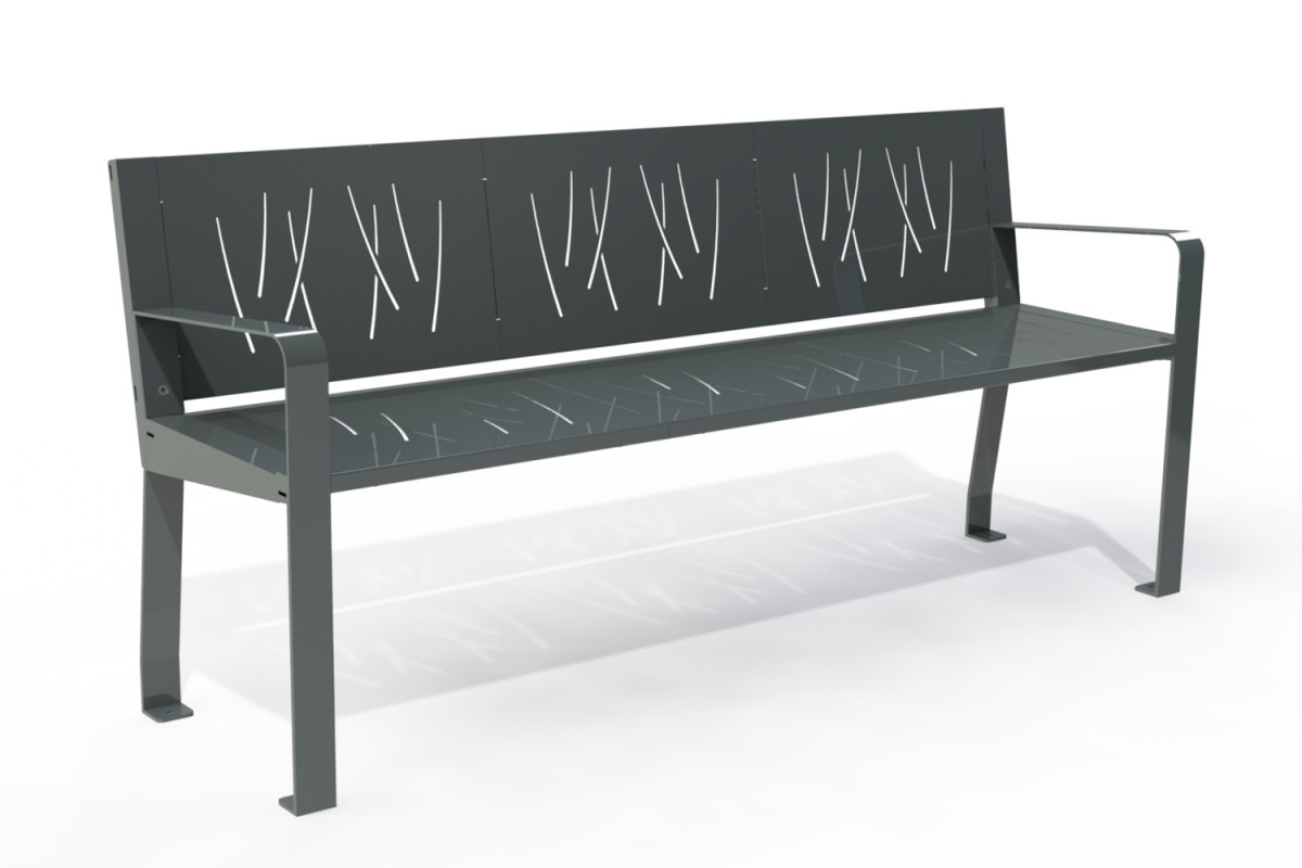 BANC URBAIN LISERON EN ACIER 
MOBILIER URBAIN D EXTÉRIEUR POUR ESPACE PUBLIC
BANC ACIER LISERON AVEC OU SANS ACCOUDOIRS