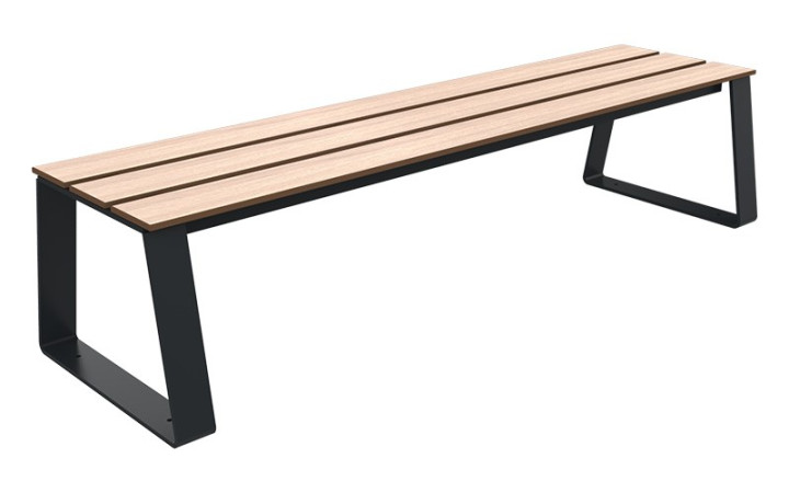 BANQUETTE DESIGN URBAINE KIMI
BANC EXTERIEUR MODERNE POUR COLLECTIVITÉ 
MOBILIER URBAIN EN ACIER ET BOIS COMPACT