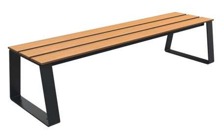 BANQUETTE DESIGN URBAINE KIMI
BANC EXTERIEUR MODERNE POUR COLLECTIVITÉ 
MOBILIER URBAIN EN ACIER ET BOIS COMPACT