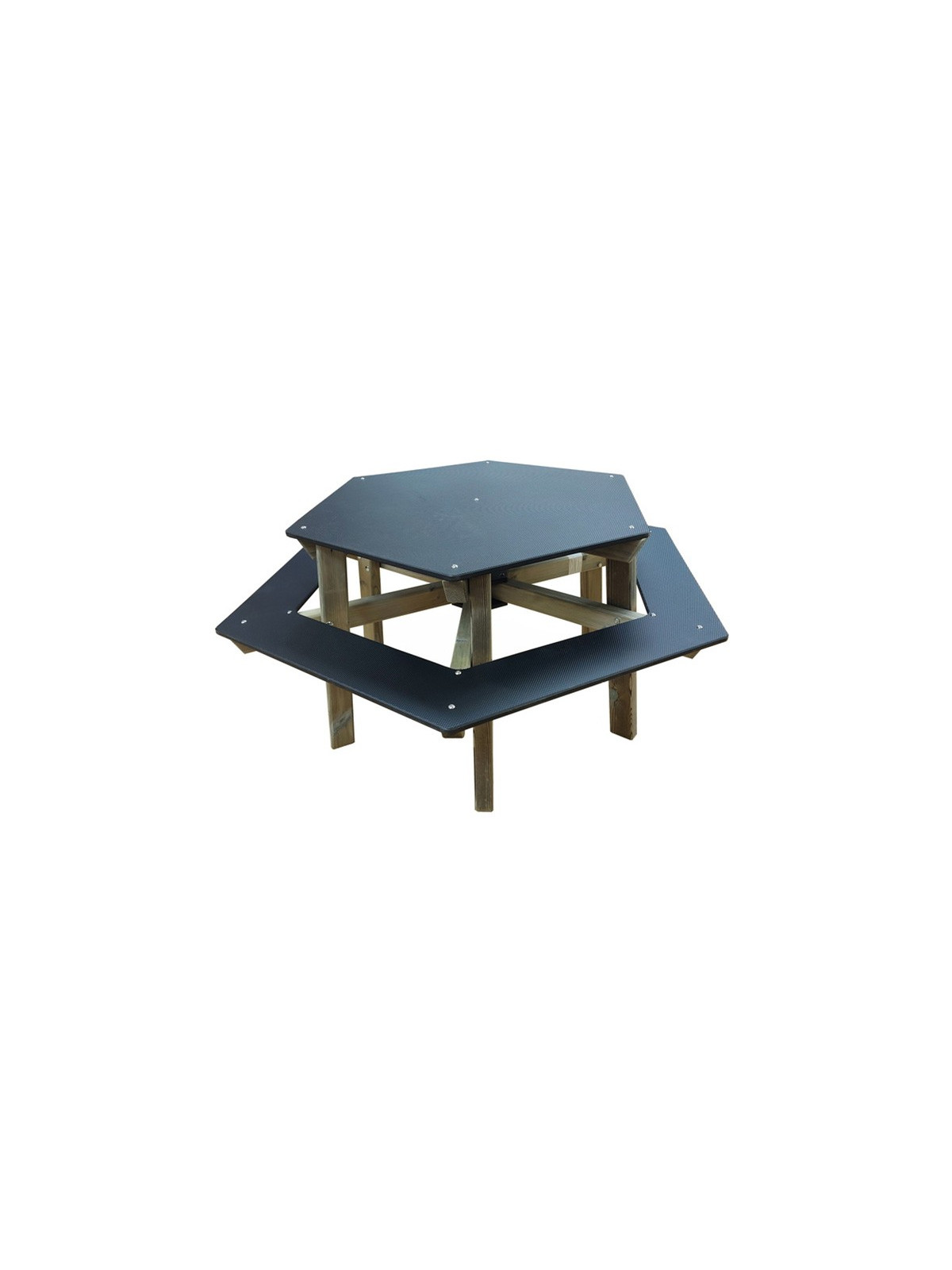TABLE DE PIQUE NIQUE HEXAGONALE EN BOIS POUR ENFANT 
TABLE PIQUE NIQUE POUR ÉCOLE ET CRÈCHE