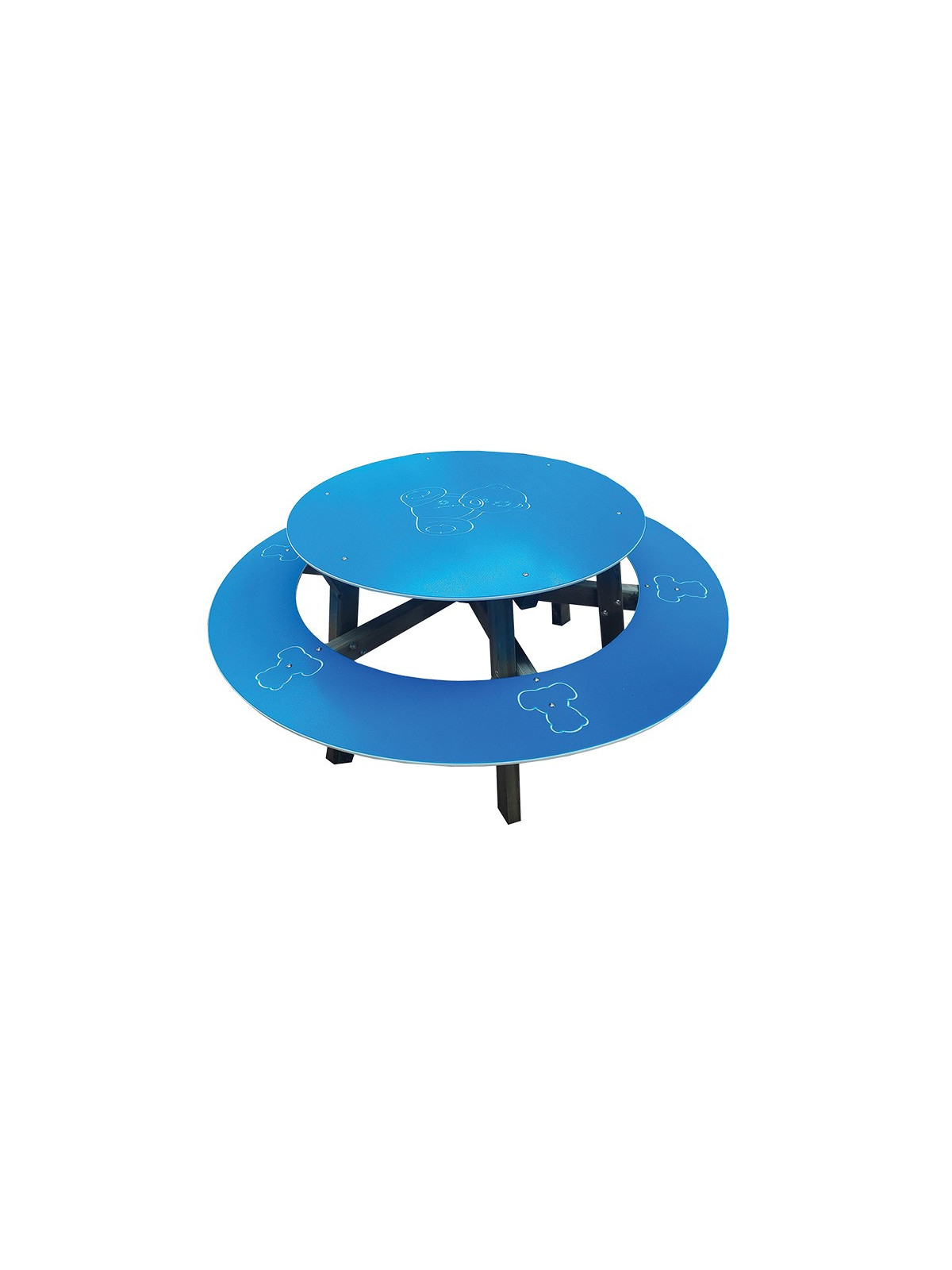 TABLE PIQUE NIQUE RONDE ENFANT
MOBILIER URBAIN EN BOIS SPÉCIAL ENFANT POUR ECOLE OU AIRE DE JEUX