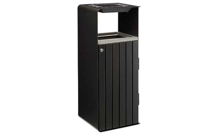 CORBEILLE EN ACIER ORPIN AVEC CENDRIER POUR ESPACE PUBLIC COLLECTIVITÉ 
POUBELLE EXTÉRIEURE AVEC CENDRIER POUR PROPRETÉ URBAINE