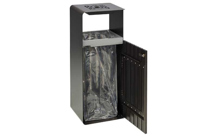 CORBEILLE EN ACIER ORPIN AVEC CENDRIER POUR ESPACE PUBLIC COLLECTIVITÉ 
POUBELLE EXTÉRIEURE AVEC CENDRIER POUR PROPRETÉ URBAINE