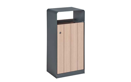 CORBEILLE RECTANGLE SOLANDO ACIER ET BOIS COMPACT DESIGN NATUREL
POUBELLE PUBLIQUE 60 L CONTRE POLLUTION URBAINE