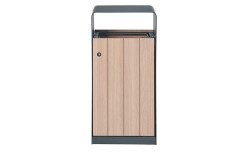 CORBEILLE RECTANGLE SOLANDO ACIER ET BOIS COMPACT DESIGN NATUREL
POUBELLE PUBLIQUE 60 L CONTRE POLLUTION URBAINE