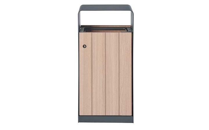 CORBEILLE RECTANGLE SOLANDO ACIER ET BOIS COMPACT DESIGN NATUREL
POUBELLE PUBLIQUE 60 L CONTRE POLLUTION URBAINE