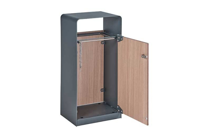 CORBEILLE RECTANGLE SOLANDO ACIER ET BOIS COMPACT DESIGN NATUREL
POUBELLE PUBLIQUE 60 L CONTRE POLLUTION URBAINE