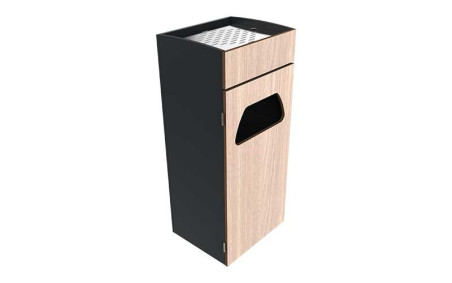 CORBEILLE CENDRIER RECTANGLE SHELBY ACIER ET BOIS COMPACT
POUBELLE AVEC CENDRIER POUR ESPACE FUMEUR EXTÉRIEUR