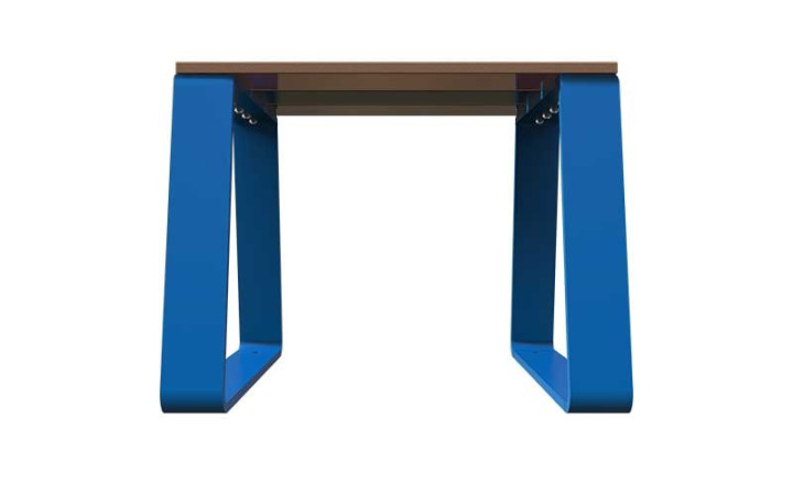 TABOURET EXTERIEUR POUR ENFANT EN  ACIER ET BOIS COMPACT
ASSISE DESIGN ET COLORÉE POUR ENFANT DANS ÉCOLE