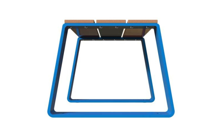 TABOURET EXTERIEUR POUR ENFANT EN  ACIER ET BOIS COMPACT
ASSISE DESIGN ET COLORÉE POUR ENFANT DANS ÉCOLE