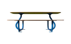 Table de pique nique pour enfant ludique PETIOT acier et bois compact