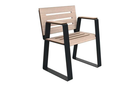 FAUTEUIL SENIOR MODERNE KIMI ACIER ET BOIS COMPACT
MOBILIER URBAIN PMR POUR EHPAD ET PARC