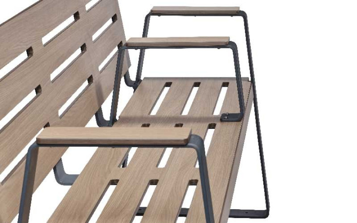 BANC MODERNE 3 PLACE SENIOR KIMI ACIER ET BOIS COMPACT
BANC PUBLIC POUR PARC ET ESPACE EXTÉRIEUR ADAPTÉ AUX PMR
