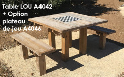 TABLE PIQUE NIQUE LOU EN BOIS
TABLE PIQUE NIQUE EXTÉRIEURE POUR PARC ET JARDIN
MOBILIER URBAIN DE JEUX COLLECTIVITÉ