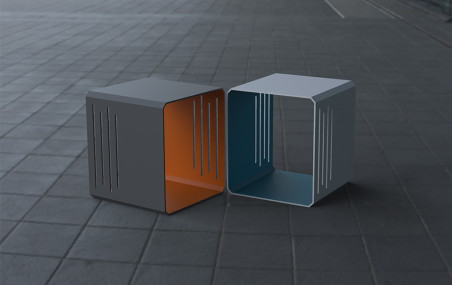 Banc cube design tout acier BOLD MIRCOCUBO exclusivité France