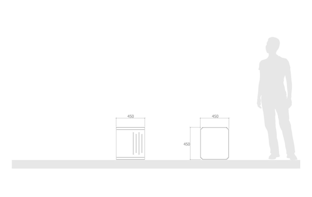 Banc cube design tout acier BOLD MIRCOCUBO exclusivité France