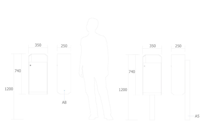 CORBEILLE SOL POUR POTEAU MICROCUBO