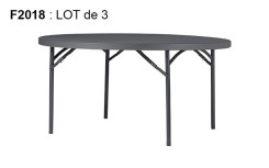 LOT DE 3 TABLES RONDES POLYETHYLENE Ø 1500 MM