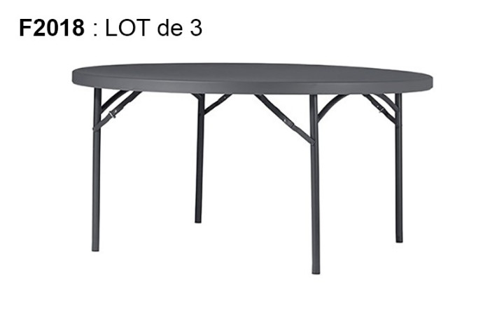 LOT DE 3 TABLES RONDES POLYETHYLENE Ø 1500 MM