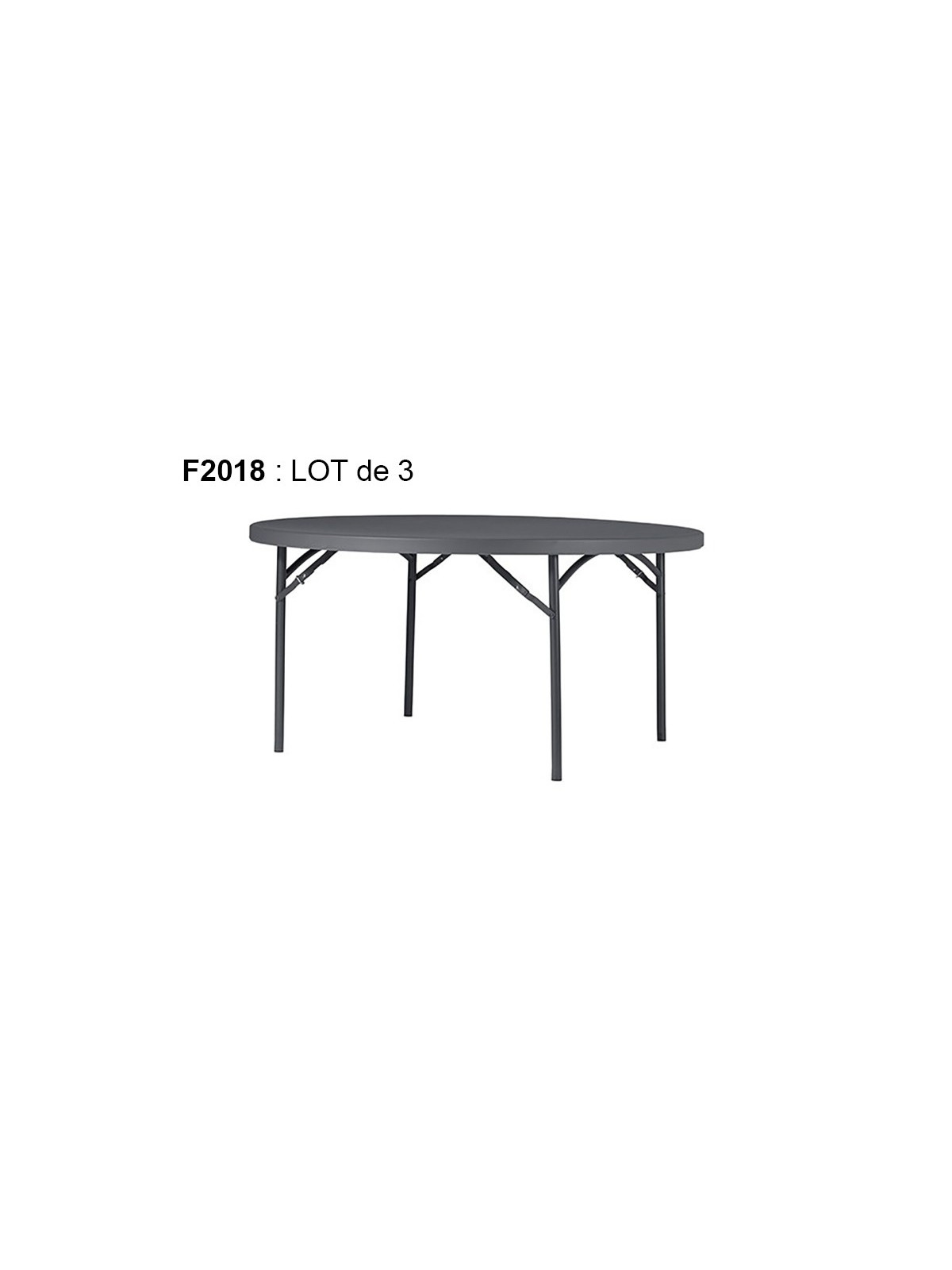 LOT DE 3 TABLES RONDES POLYETHYLENE Ø 1500 MM