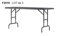 LOT DE 3 TABLES RONDES POLYETHYLENE ø 1780 MM