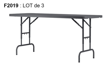 LOT DE 3 TABLES RONDES POLYETHYLENE ø 1780 MM