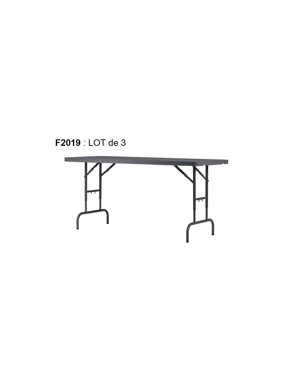 LOT DE 3 TABLES RONDES POLYETHYLENE ø 1780 MM
