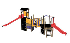 Jeu multiple ALEXY structure bois, jeux exterieurs naturels francais