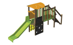 JEU MULTIPLE TRÈFLE VERSION BOIS pin traité classe 4 décor en compact fabrication française tranche d'âge 2 à 7 ans