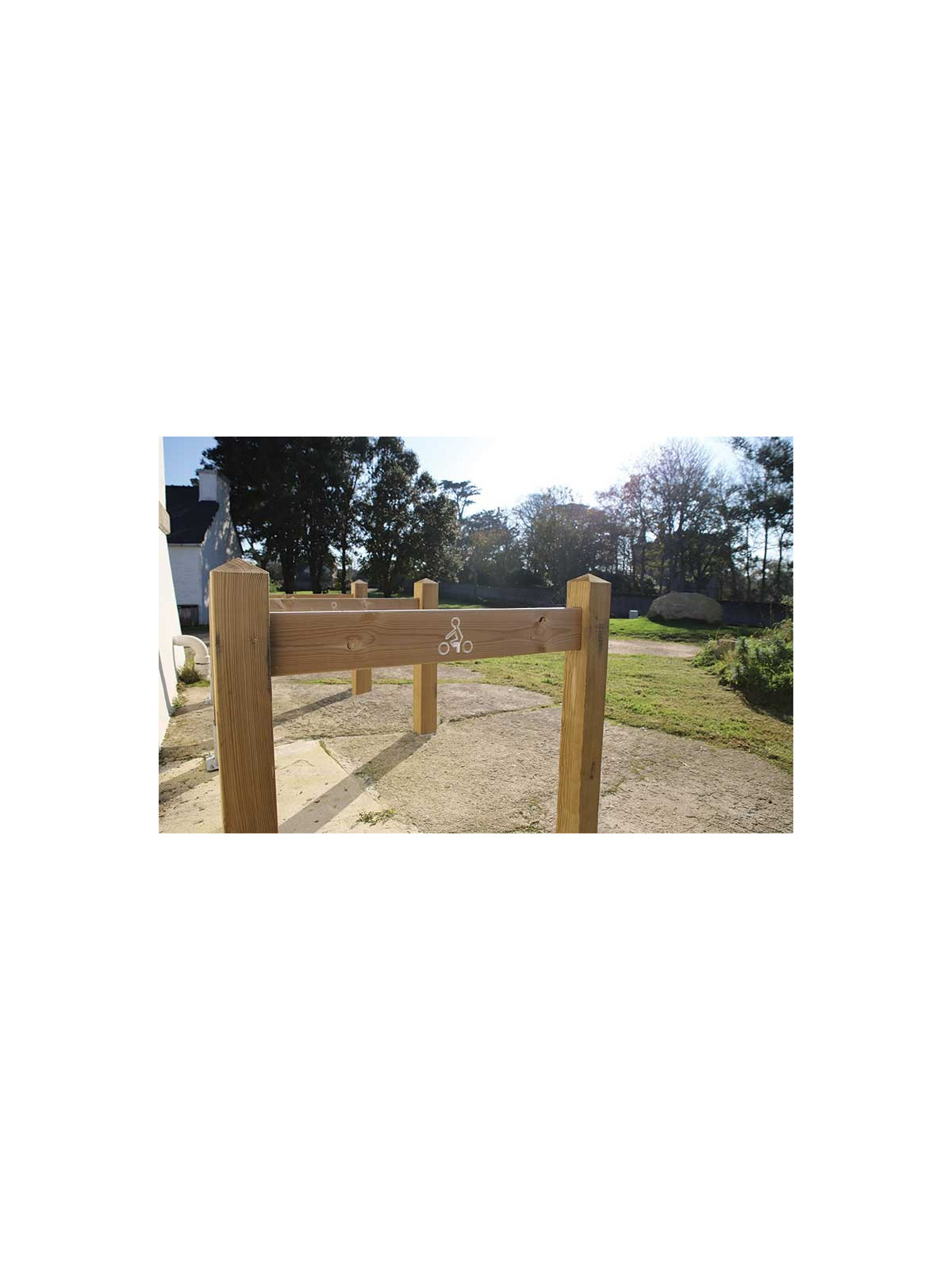 Lot de APPUI VÉLOS BOIS 2 BORNES