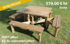 TABLE DE PIQUE NIQUE CARRÉE STELLA