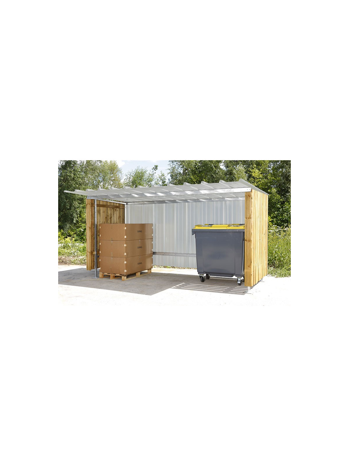 ABRI MULTI USAGE BOIS ET ACIER
ABRI FUMEUR, ABRI CONTENEUR, ABRI DE STOCKAGE ET ABRI CYCLE ET VELO