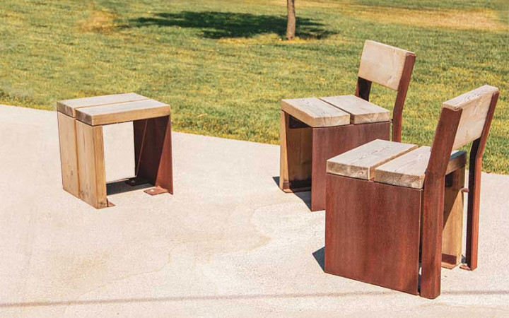 TABOURET TORA EN PIN TRAITE