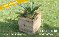 LOT DE 2 JARDINIÈRES STELLA 500 x 500 x 500 mm