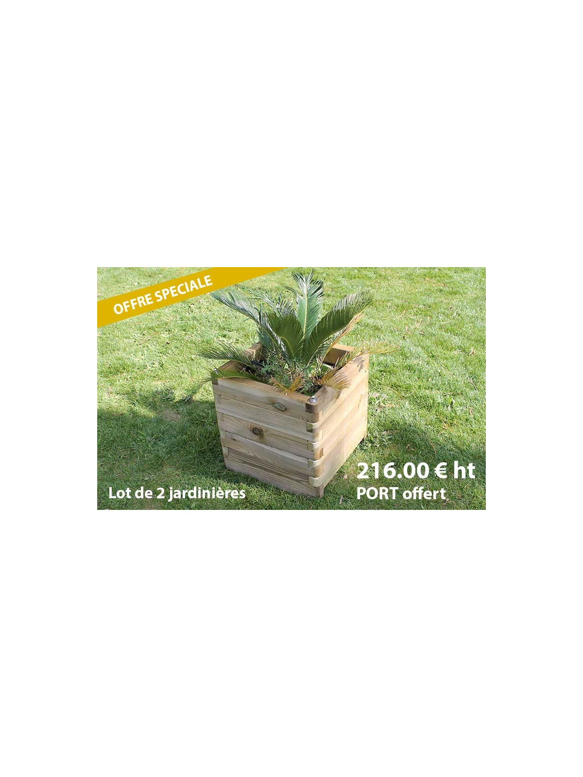 LOT DE 2 JARDINIÈRES STELLA 500 x 500 x 500 mm