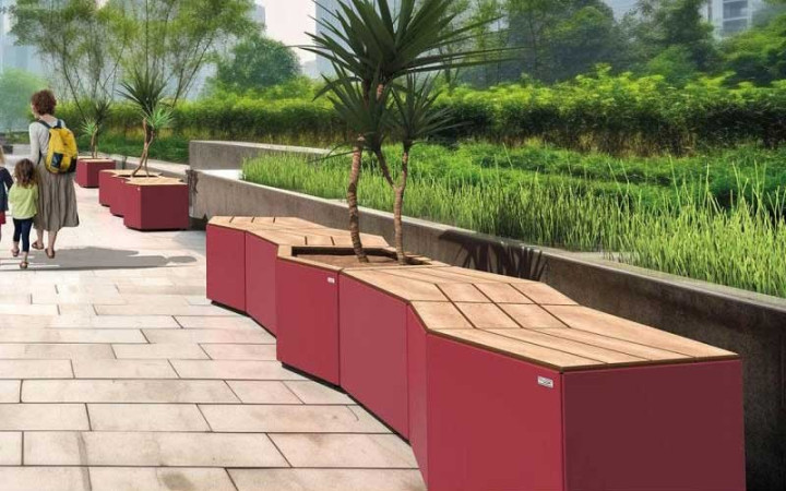 BANQUETTE MODULABLE ET MODERNE KARADIS
MOBILIER URBAIN TENDANCE POUR PARC ET CENTRES-VILLES