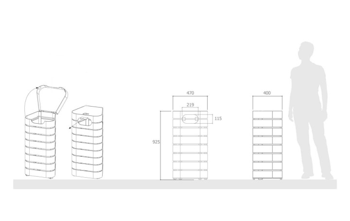 CORBEILLE DE TRI EN ACIER WAVE AVEC COUVERCLE
POUBELLE URBAINE DE VILLE MICROCUBO
COLLECTEUR DE DÉCHET POUR COLLECTIVITÉ