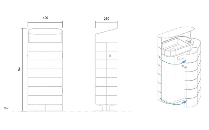 CORBEILLE EXTÉRIEURE OBENTO SUR PIED MICROCUBO
POUBELLE DE VILLE DESIGN POUR ESPACE URBAIN